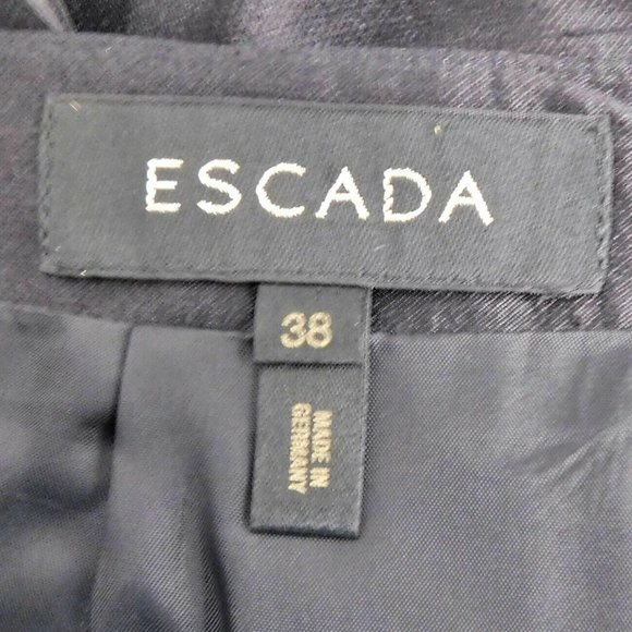 New‎ Escada Black Silk Mink Trim Jacket Pant Suit sz EURO 36/ 38 - Picture 5 of 6